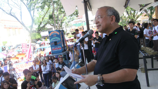 TRANSPARENCY. Ateneo de Davao University President Joel Tabora SJ calls for greater transparency in public funds during his speech. Photo by Karlos Manlupig/ Rappler