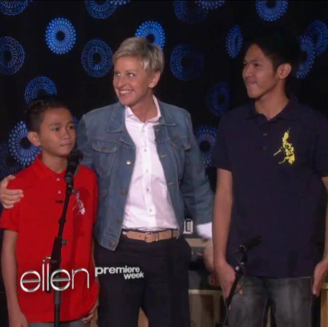 FOUND. With Ellen DeGeneres. Photo from the Facebook of Aldrich Lloyd Talonding and James Walter Bucong