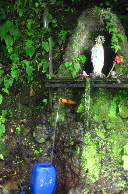 DRINKING WATER FROM NATURE. This spring is the only source of drinking water in Barangay Santo Anghel, San Pablo City