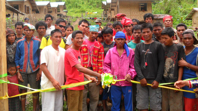 FOR THE TRIBE. The tribal housing community project was turned over to the Manobo community of Sitio Pongpong. Photo from DSWD.
