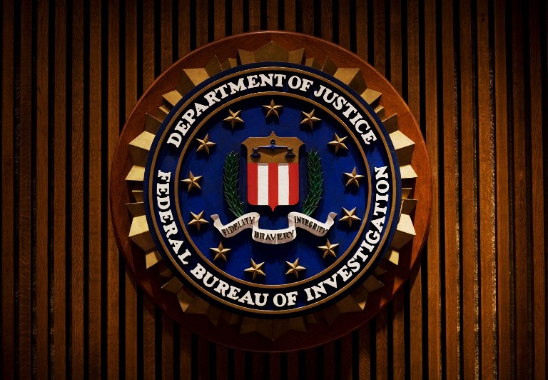 A crest of the Federal Bureau of Investigation is seen 03 August 2007 inside the J. Edgar Hoover FBI Building in Washington, DC. AFP Photo