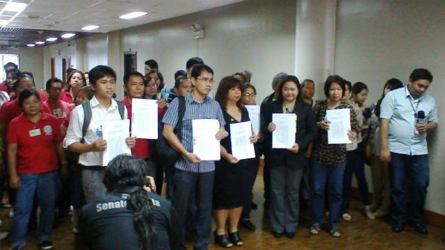 TRANSPARENCY. FYI members submit their manifesto to the Senators a week before the SONA. Photo from FYI's Facebook page
