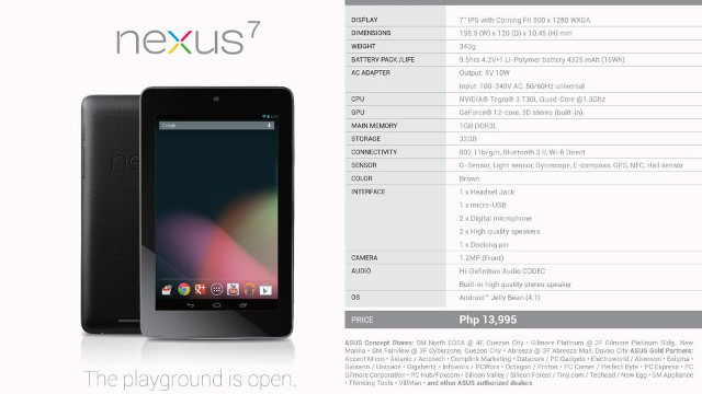 NEXUS. The Nexus 7 isn't exactly a budget tablet, but it's arguably the best value for money. Photo from Asus Philippines Facebook Page.