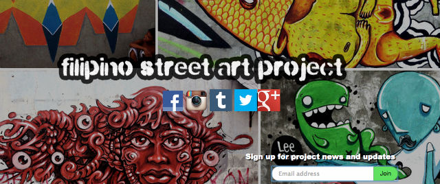 The project's homepage, filipinostreetart.com