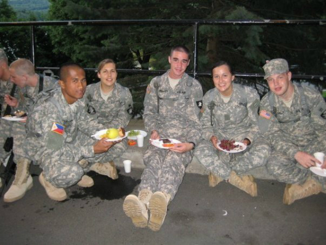 WEST POINT. Floren Herrera shares a meal with other new cadets during his early days in the Unites States Military Academy in West Point. Photo from Floren’s Facebook account