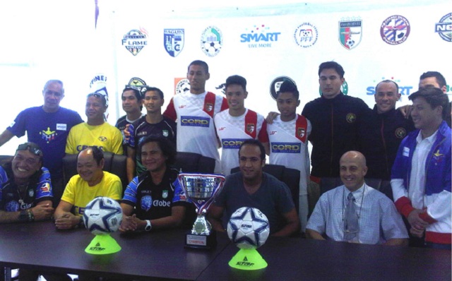 FINAL FOUR. Representatives of the remaining four teams at the PFF-Smart Club Championships Press Conference. Photo by Lean Santos.