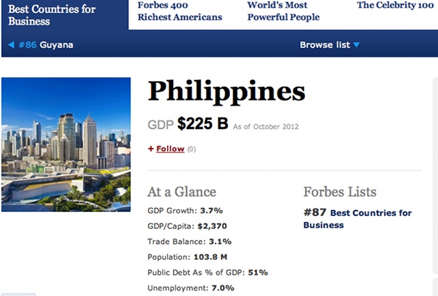 ONE OF WORLD'S BEST. Screenshot of page from www.forbes.com