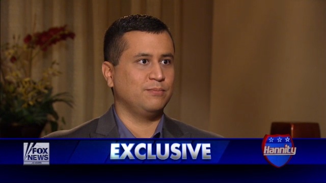 George Zimmerman, the US neighborhood watchman who fatally shot 17-year-old Trayvon Martin in February, during an interview on "Hannity," aired on the US cable network FOX News on Wednesday, July 18, 2012. 