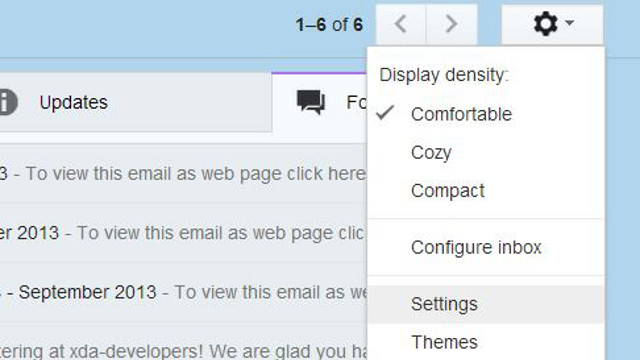 SETTINGS ON GMAIL. The settings gear is on the upper right hand side of the screen on a browser.