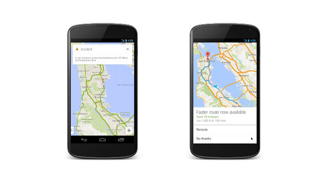 GETTING AROUND. Google Maps adds voice-powered navigation to its features. Screen shot from Google