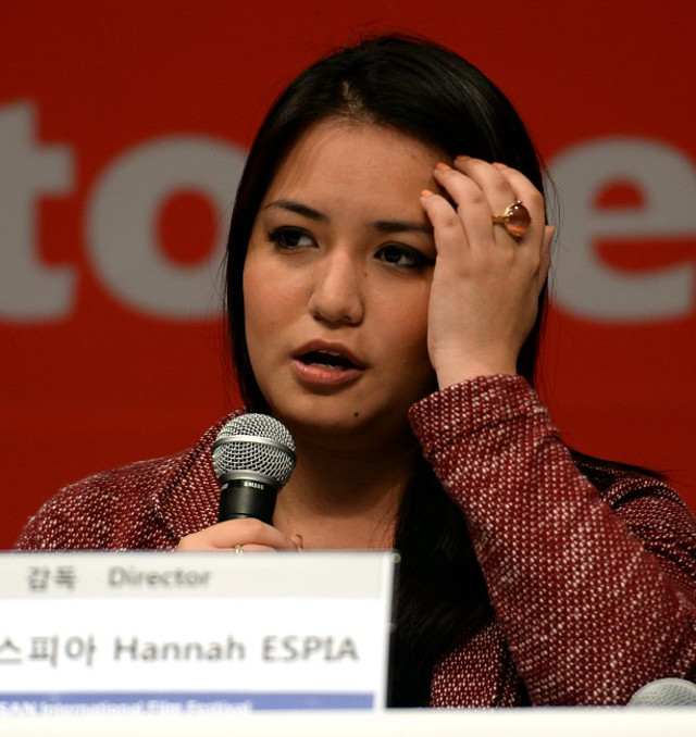 DIASPORA, IDENTITY. Hannah Espia, director of 'Transit,' at the Busan festival. Photo: Ted Aljibe/AFP
