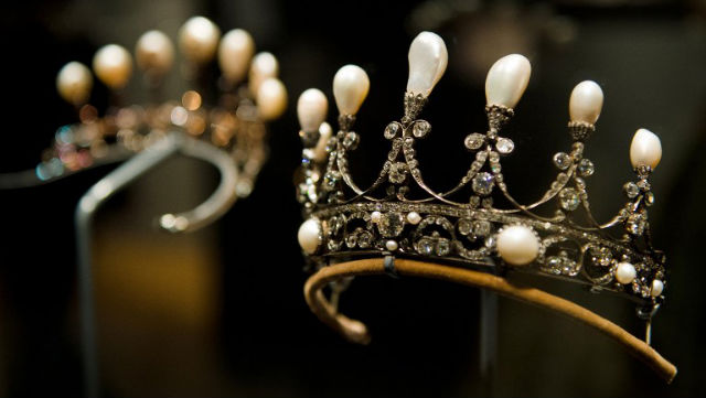 FROM SAND OR TAPEWORM? Tiara at the V&A show. Photo: Leon Neal/AFP