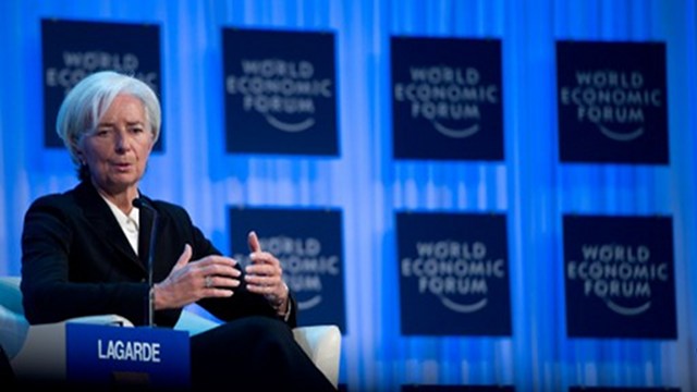 IMF Chief. Christine Lagarde, managing director of the International Monetary Finance, speaks at the World Economic Forum annual gathering in Davos. Photo by AFP