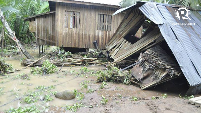 DAMAGED. One of the 72 houses damaged by floods in Basilan. Photo by Richard Falcatan