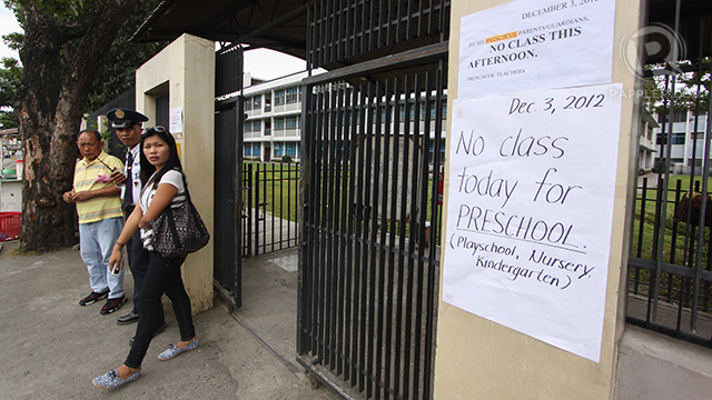 Ateneo de Davao University has declared suspension of classes from kindergarten to high school. Photo by Karlos Manlupig.