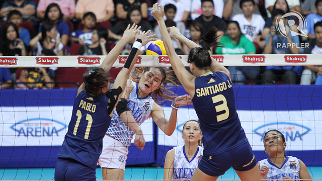 DENIED. Bualee and the Lady Eagles were turned back by NU. Photo by Rappler/Josh Albelda.