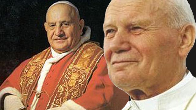 SAINTS SOON. John Paul II (right) and his predecessor, John XXIII (left), will soon become saints of the Catholic Church. 