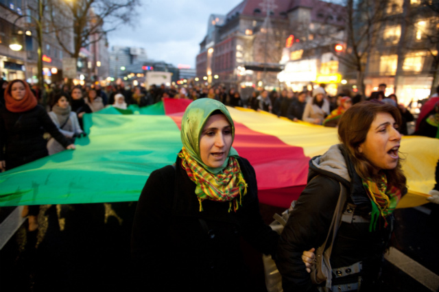 MINORITY RIGHTS. Members of Kurdish associations and organizations protest against the actions of the Turkish military, 07 January 2012, Berlin. The demonstration commemorated 35 civilians who died in a Turkish airstrike targeting members of the outlawed Kurdistan Workers' Party (PKK). File photo by Joerg Carstensen/EPA