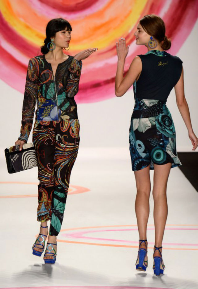 LACROIX'S STAMP. Desigual's Spring 2014 fashion show. Photo by Frazer Harrison/AFP