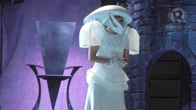 TO US, THIS IS extravagant headgear. To Lady Gaga, it's a basic hat.