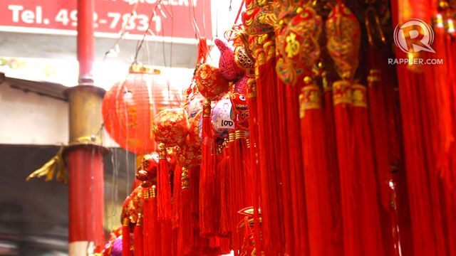 LANTERN CHARMS. Red charms like these are peddled in every street corner in Binondo
