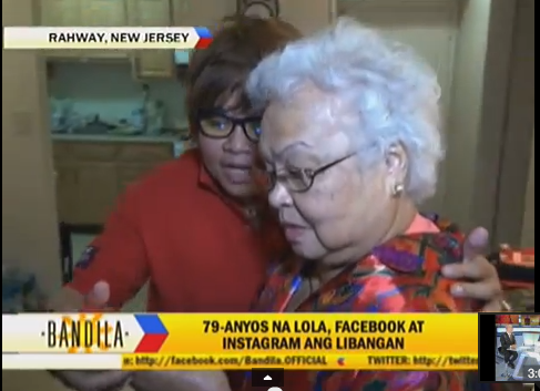 INSTAGRAM.  79-year-old Julia Oberlin in New Jersey is obsessed with Facebook and Instagram. Screenshot from ABS-CBN's Bandila 