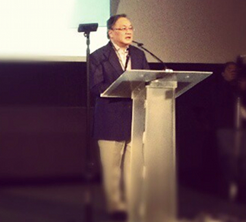 TV5 chair Manuel V. Pangilinan compared the deal talks with GMA-7 owners to a 'lovers' quarrel.' Photo by @SmartCares on Instagram
