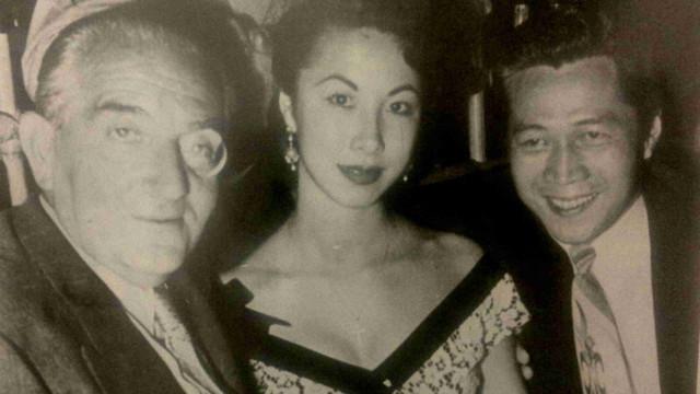 GLORY DAYS. Conde (right) with the great film director Fritz Lang and actress Erlinda Cortes. Photo from The Urian Anthology 1970-79