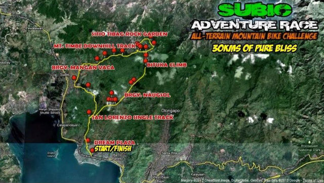 PURE BLISS? Map of Subic Adventure Race trail. Photo credit: Randy Datu