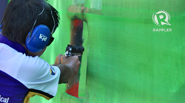 YOUNG GUN. Miko Andres takes down a target at the Bongbong Marcos Cup on November 29, 2012. Photo by Katherine Visconti.