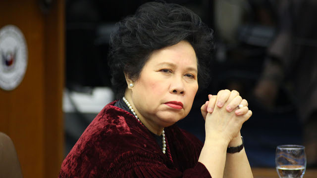 NOT FOR US. Senators Santiago and Drilon have set their sight on different positions - Drilon wants to stay as senator, Santiago will head off to the international criminal court.