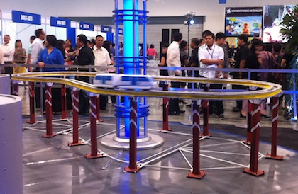 MONORAIL. A model of the proposed UP Diliman Monorail, one of the DOST's High Impact Technology Solutions (HITS) projects, on display at the 2012 National Science and Technology Week at the SMX Convention Center in Pasay City, July 10, 2012. Photo by KD Suarez.