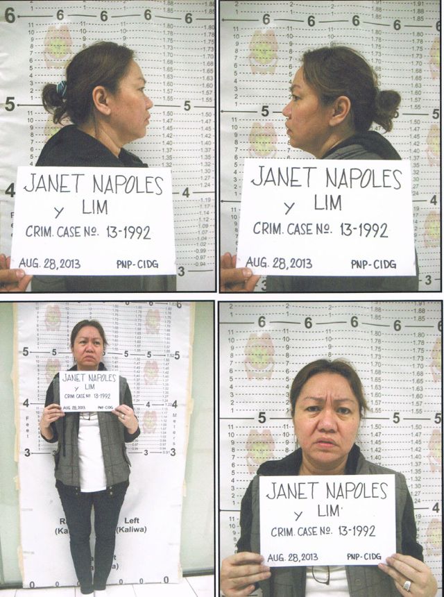 NAPOLES SURRENDERS. Mugshot taken earlier today. Photo from the Philippine National Police