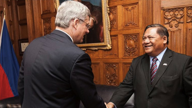 HARPER. Canadian Prime Minister Stephen Harper meets with PH Ambassador Leslie Gatan in Parliament Hill. Photo from the Official Gazette of the Philippines