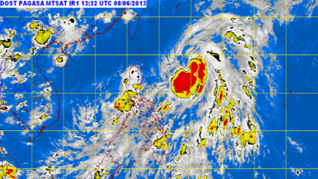 LOW PRESSURE AREA. An LPA is spotted northeast of Virac, Catanduanes. Image from PAGASA