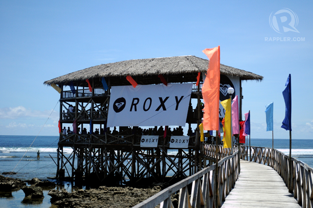 ROXY-FIED. The tower at Cloud 9 where surfing fanatics stayed for the best view of the competition.