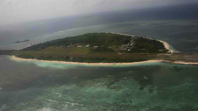 PAG-ASA ISLAND. An aerial photo shows Pag-asa Island, part of the disputed Spratlys in the South China Sea (West Philippine Sea) on July 20, 2011. AFP PHOTO / POOL
