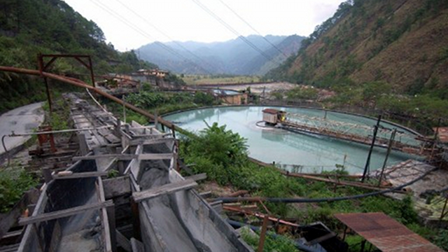 TAILINGS POND. This is the Philex Mining Corp's mine tailings treatment pond which leaked in Itogon, Benguet. 2006 AFP file photo