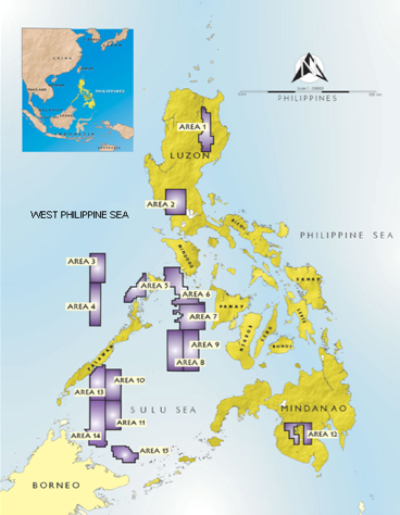ENERGY BLOCKS. Areas for offer under the Fourth Philippine Energy Contracting Round. Photo courtesy of Department of Energy.