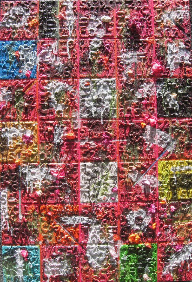 'Pixelized Decoding' by Sam Penaso (acrylic on canvas)