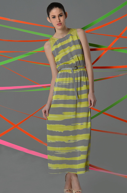 Nautical stripes are out; neon lines are in.