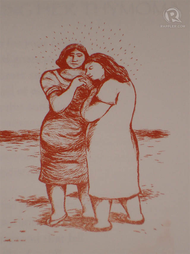 WOMEN IN SOLIDARITY. "Damayan" is Sandra Torrijos' artwork that complements Ruby Palma-Beltran's poems. Photo by Rina Angela Corpus