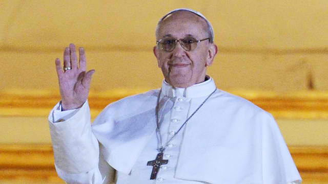 HISTORIC POPE. Jorge Mario Bergoglio takes on the name Francis I. Photo from AFP