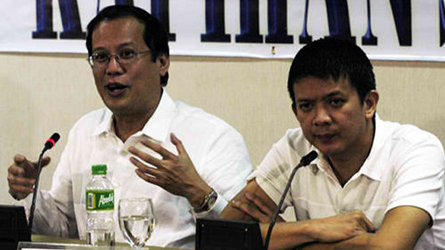 FRIENDS: Then Senator Benigno Aquino III with Senator Francis Escudero (SENATE FILE PHOTO)