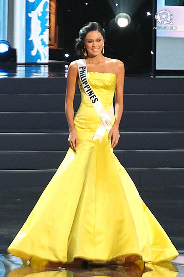 RADIANT IN YELLOW. Miss Philippines Ariella Arida in her Alfredo Barazza evening gown. All photos for Rappler by Jory Rivera/OPMB