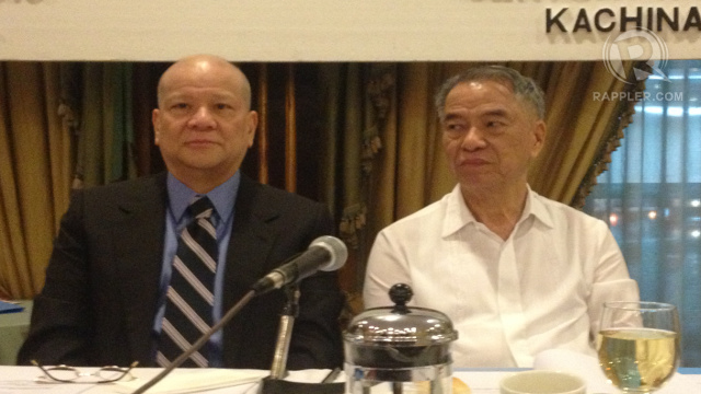 PAL PARTNERSHIP Ramon Ang and Lucio Tan at the PAL stockholders meeting on Friday 15 March
