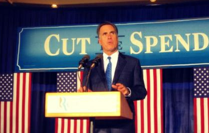 US Republican presidential candidate Mitt Romney during a campaign stop, May 15, 2012. Photo courtesy of the Mitt Romney campaign.
