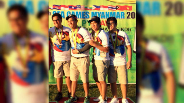 TEAM PH. The Philippine Archery team (composed of Earl Yap, Dean Adriano and Ian Chipeco) were three behind Malaysia in the last three arrows but they hit the bullseye for a perfect 30. Photo courtesy of Rio Chipeco