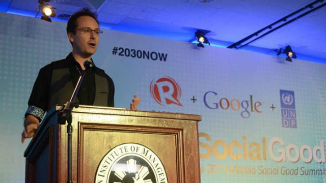 MAPPERS NEEDED. Google's Andrew McGlinchey discusses the Map Maker and how the public can use it to help during disasters. Photo by Rappler