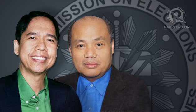 COMELEC RETIREES. Commissioners Rene Sarmiento (left) and Armando Velasco (right) step down on Saturday after a non-renewable 7-year term.